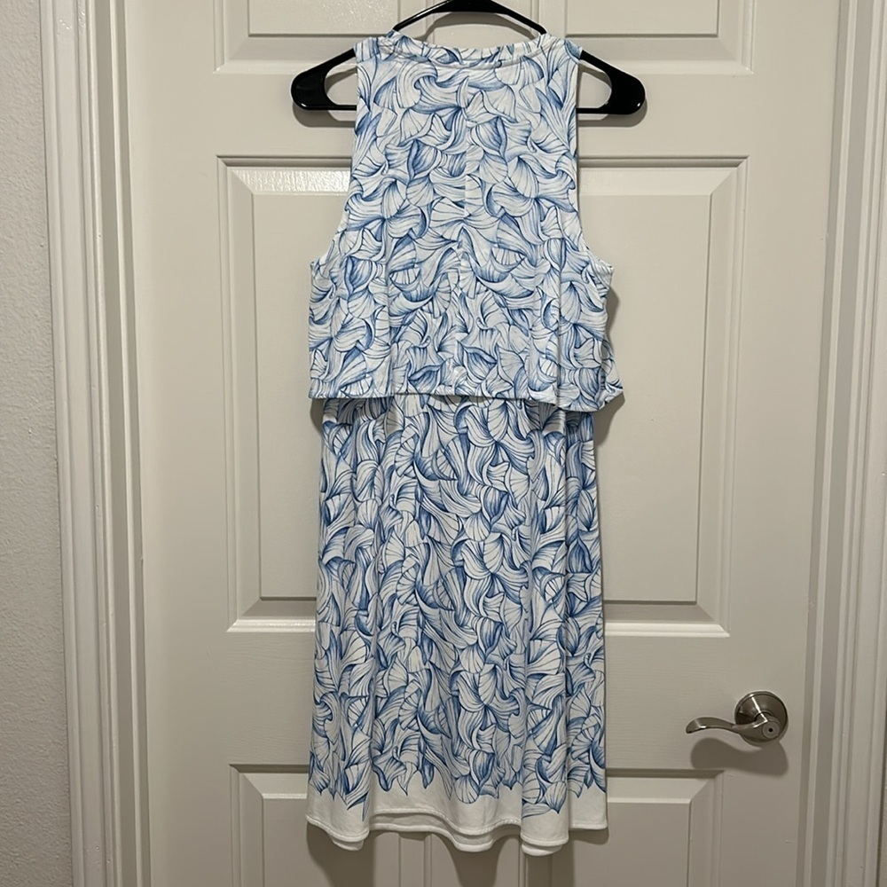 Tory Burch Kaley Ellora Blue and White 100% Pima Cotton Dress Size Small - Picture 7 of 9